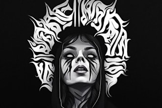 design a brutal deathcore illustration logo for your band