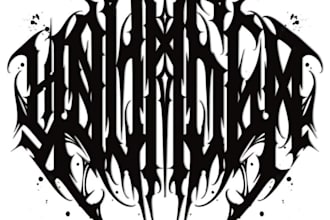design a brutal slam metal logo for your band