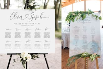 design a custom wedding seating chart and table plan for your event
