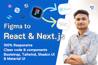 convert figma to react js or figma to next js with tailwind, typescript, shadcn