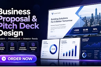 design business proposal, company profile and annual report
