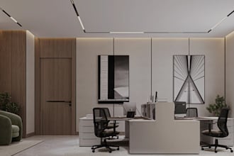 revamp 3d office space, coworking space, meeting room, furniture revit rendering