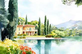 do digital watercolor illustration