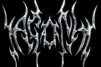 design a chrome metallic metal logo for your band