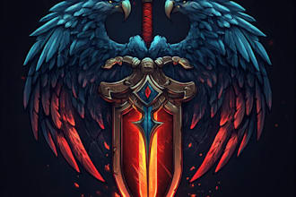 unique fantasy dungeon game logo title pack with