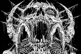 design a deathcore screaming metal logo for your t shirt and merch