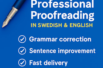 professionally proofread your swedish or english writing
