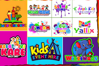 do kids, children, daycare, childcare, preschool and toy shop logo design