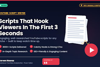 write engaging youtube scripts for any niche