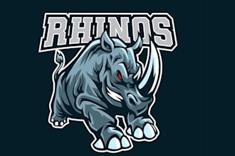 design awesome rhinoceros logo with unlimited revision