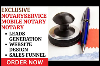 generate notary mobile notary legal document signing leads build notary website