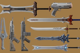 make 3d sword cosplay weapon model prop design knife armor for 3d printing