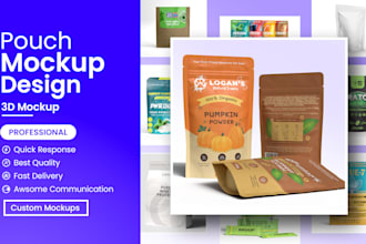 3d pouch packaging mockup