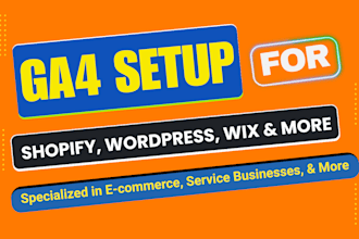 set up or fix google analytics 4, GTM, and ecommerce tracking for shopify