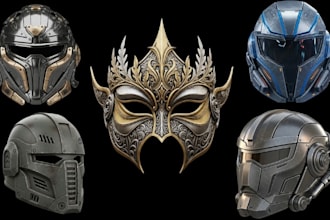 3d custom cosplay mask helmet halloween  cosplay props costume  for 3d printing
