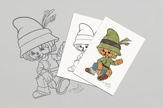 draw a custom coloring page or activity book illustration