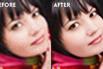 convert low photo or logo to high resolution and skin retouching