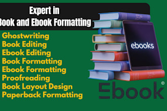 ghostwrite children book, and format christian self help ebook for publishing