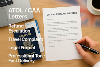write regulator or atol and caa travel complaint escalation letters