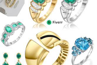 high end jewelry photo retouching 3d realistic shine catalog