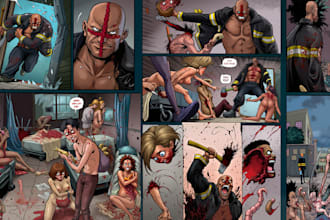 draw comic pages for graphic novel comic book nsfw comic as comic book artist