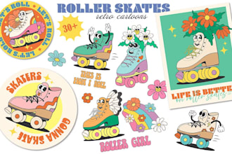 design vector cartoon t shirt skateboard logo