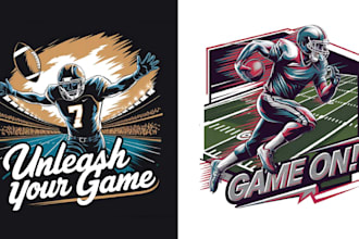 do sports rugby team logo and american football t shirt design