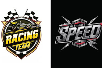 make amazing racing car logo with illustration graphic design