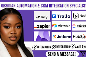 setup obsidian sync or thirdparty sync automation huspot notion clickup crm