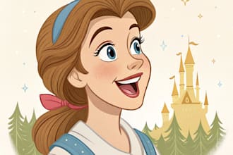 vdo disney style cartoon portrait