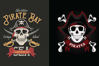 make unique vector pirate skull logo