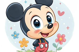 do cute disney cartoon portrait