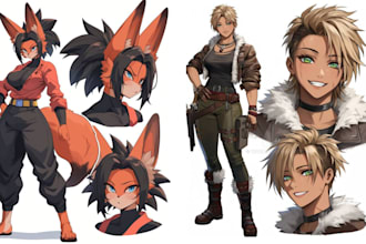 draw 2d furry art ref sheet anime furry fanart fursona furry character comic