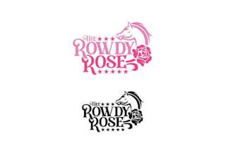 design unique rowdy rose logo