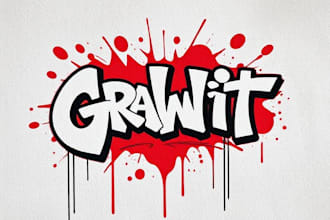 do hand drawn graffiti font logo