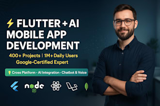 develop flutter mobile ai app android ios app as a mobile app dev