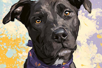 draw pet portrait into cartoon disney