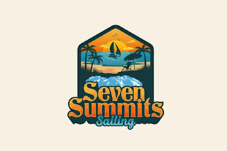 design perfect vintage logo for a sailing expedition around
