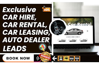 generate car hire rental leasing, bike rental auto dealer auction leads website