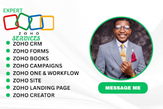 setup zoho CRM, zoho campaign, zoho books, automation,for business workflow