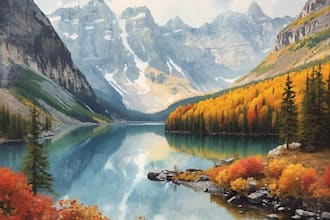paint realistic landscape watercolor painting illustration