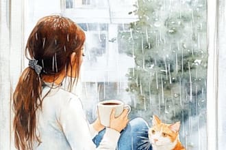watercolor children storybook illustrations