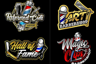 design a barbershop logo salon design