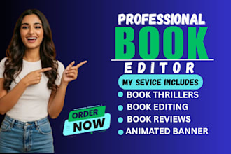 do book editing, proofread mystery thriller, and book design