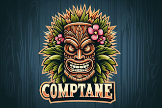design a bold tike mask mascot logo for your brand or team