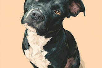 design a disney pets portrait illustration in disney style