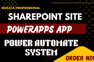 create sharepoint site, microsoft powerapps database app, power automate systems