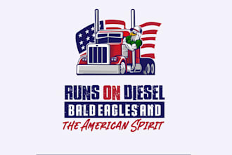 design american bald eagle truck drivers app logo