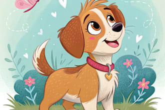create a cute disney style pet portrait