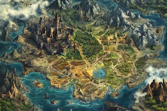 design fantasy map illustration fantasy city map map